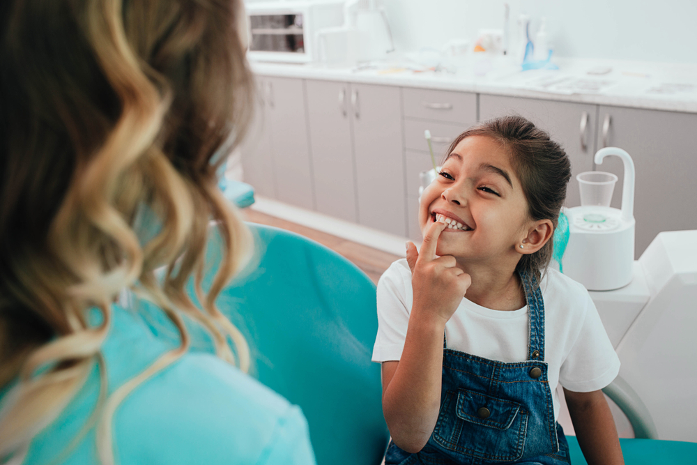 Smiling child in a dental clinic visit